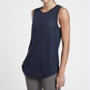 ATHLETA Navy Blue Sleeveless Breezy Tank Yoga Lightweight Workout Outdoors Med